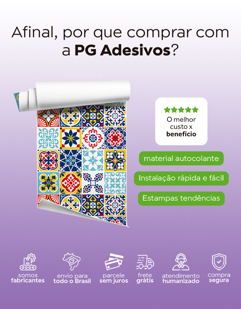 Papel de Parede Adesivo Azulejo Coimbra