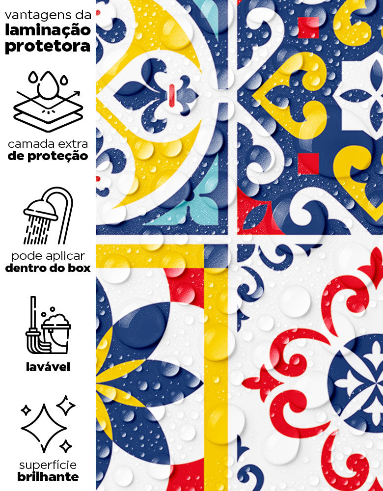 Papel de Parede Adesivo Azulejo Coimbra