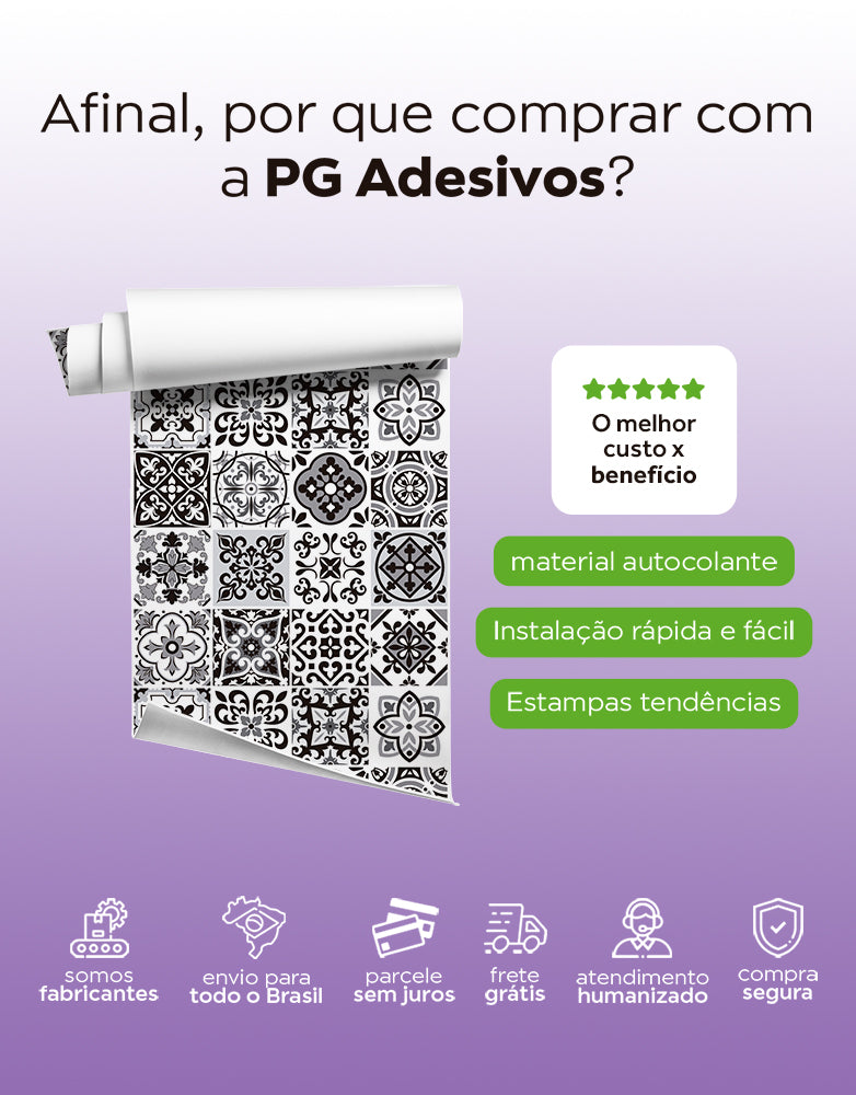 Papel de Parede Adesivo Azulejo Elegance