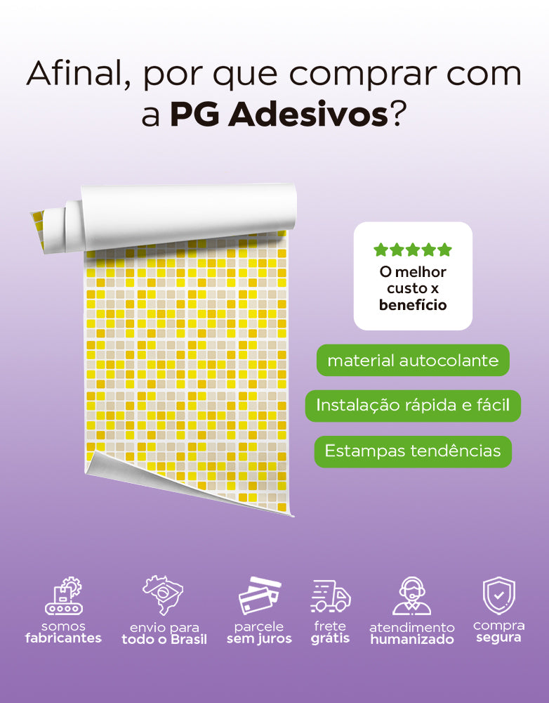 Papel de Parede Pastilha Amarela