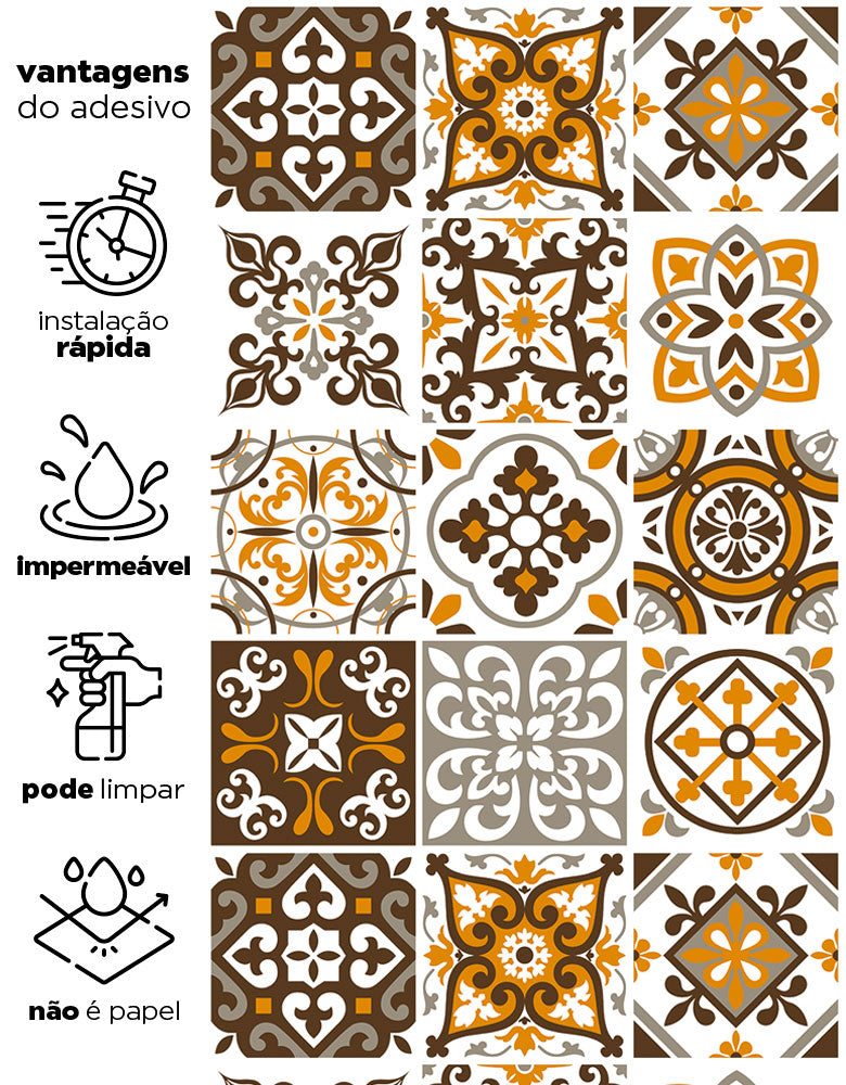 Papel de Parede Adesivo Azulejo Madri