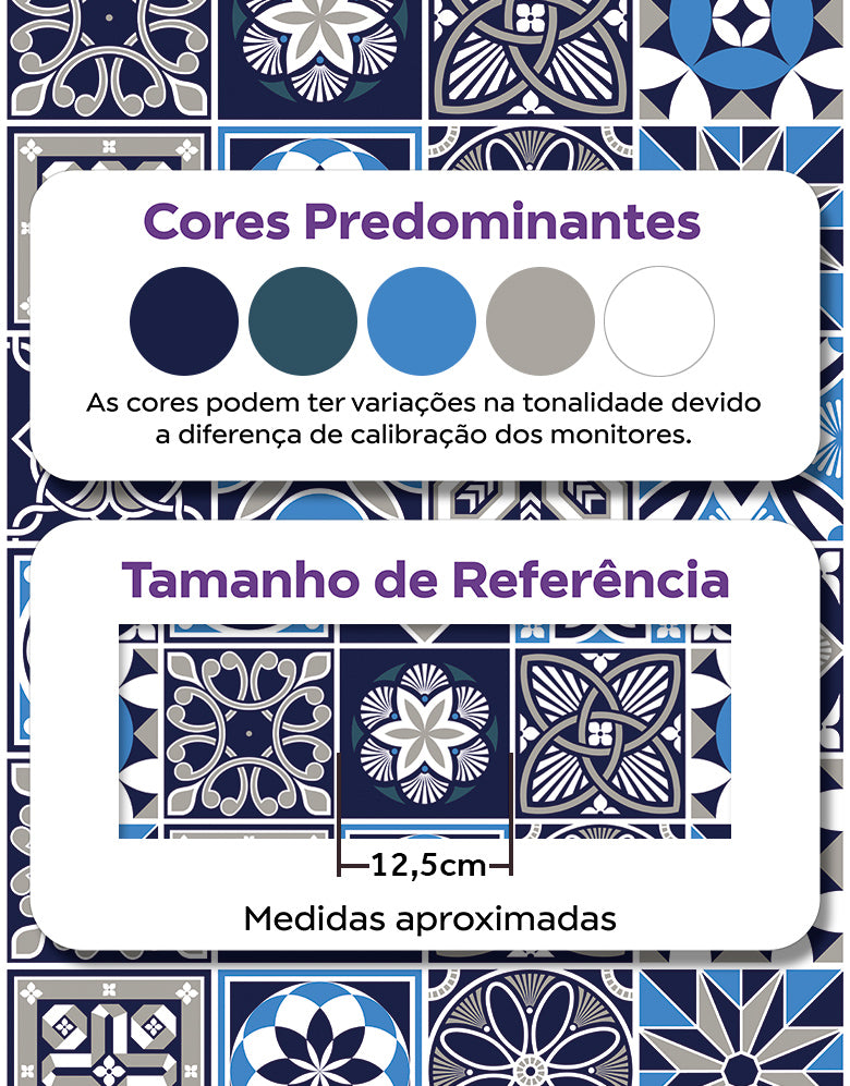 Papel de Parede Adesivo Azulejo Marine