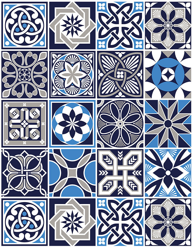 Papel de Parede Adesivo Azulejo Marine