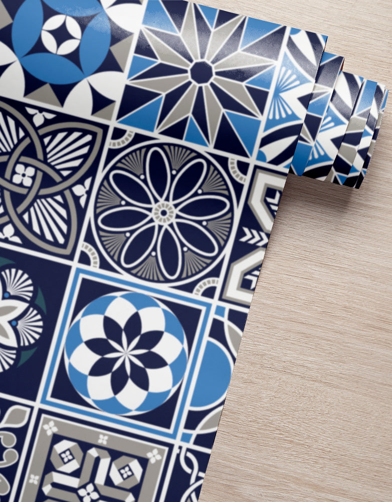 Papel de Parede Adesivo Azulejo Marine