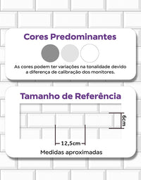 KIT DE 7 ROLOS - 1,50m x 50cm - Papel de Parede Tijolinho Metro White