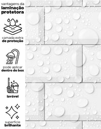 KIT DE 7 ROLOS - 1,50m x 50cm - Papel de Parede Tijolinho Metro White