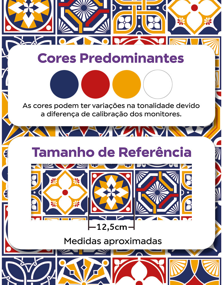 Papel de Parede Adesivo Azulejo Mônaco