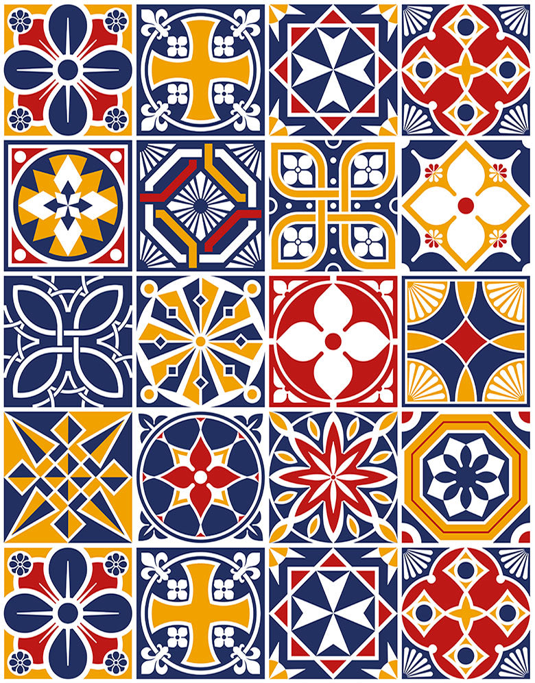 Papel de Parede Adesivo Azulejo Mônaco