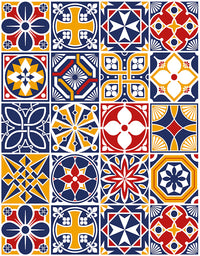 Papel de Parede Adesivo Azulejo Mônaco