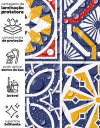 Papel de Parede Adesivo Azulejo Mônaco