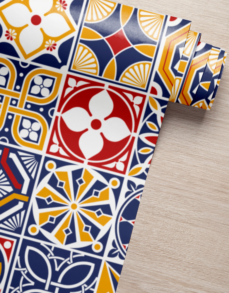 Papel de Parede Adesivo Azulejo Mônaco