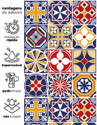 Papel de Parede Adesivo Azulejo Mônaco