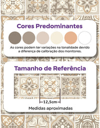 KIT DE 2 ROLOS - 3,00m x 50cm - Papel de Parede Adesivo Azulejo Nude