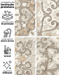 KIT DE 2 ROLOS - 3,00m x 50cm - Papel de Parede Adesivo Azulejo Nude