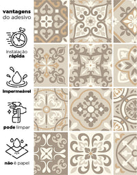 KIT DE 2 ROLOS - 3,00m x 50cm - Papel de Parede Adesivo Azulejo Nude