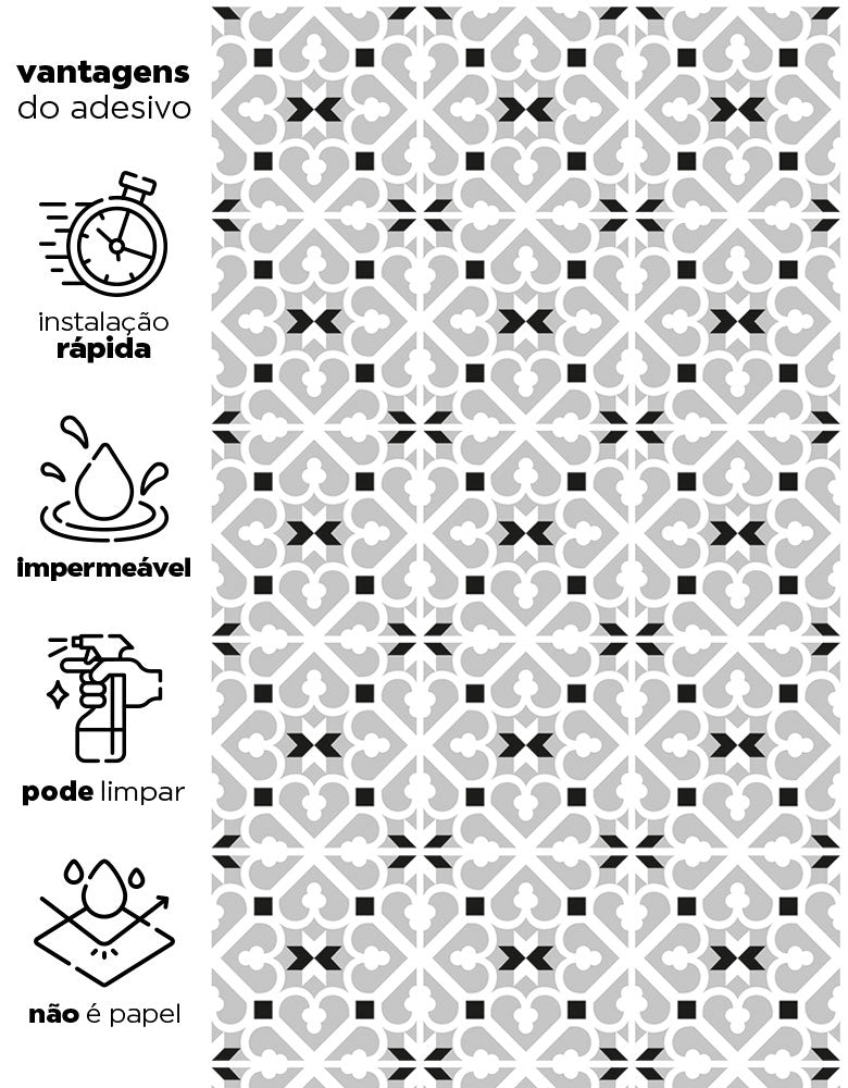 Papel de Parede Adesivo Azulejo Paris