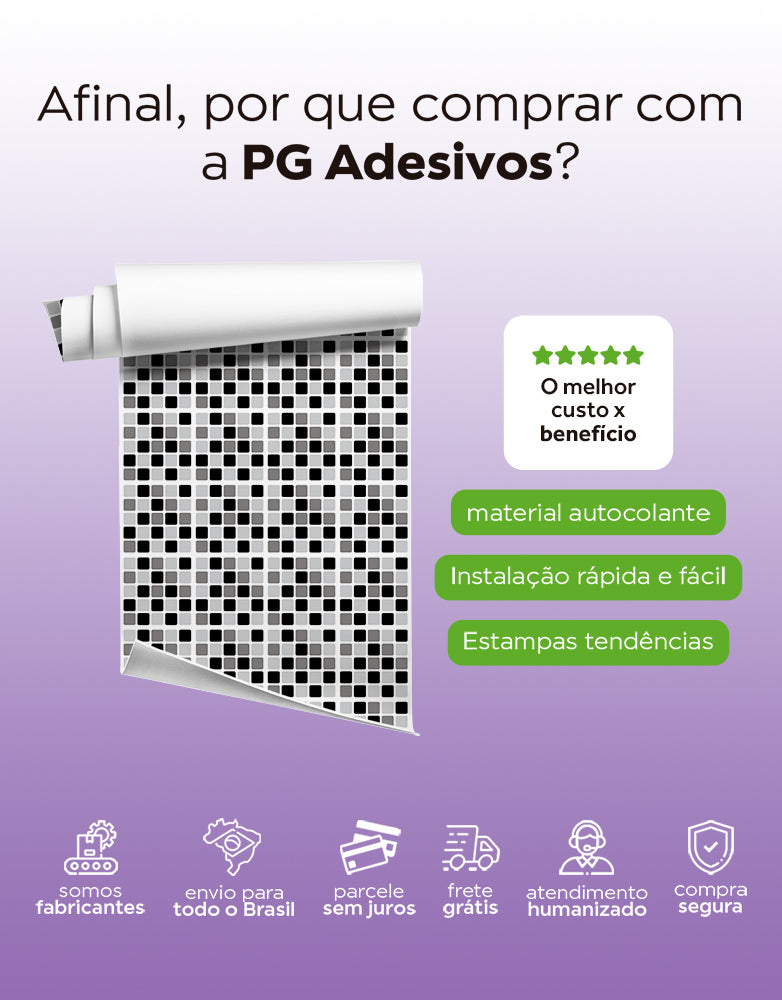Papel de Parede Adesivo Pastilhas Pretas