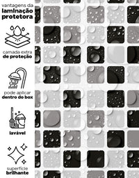 Papel de Parede Adesivo Pastilhas Pretas