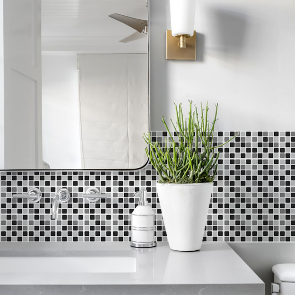 Papel de Parede Adesivo Pastilhas Pretas