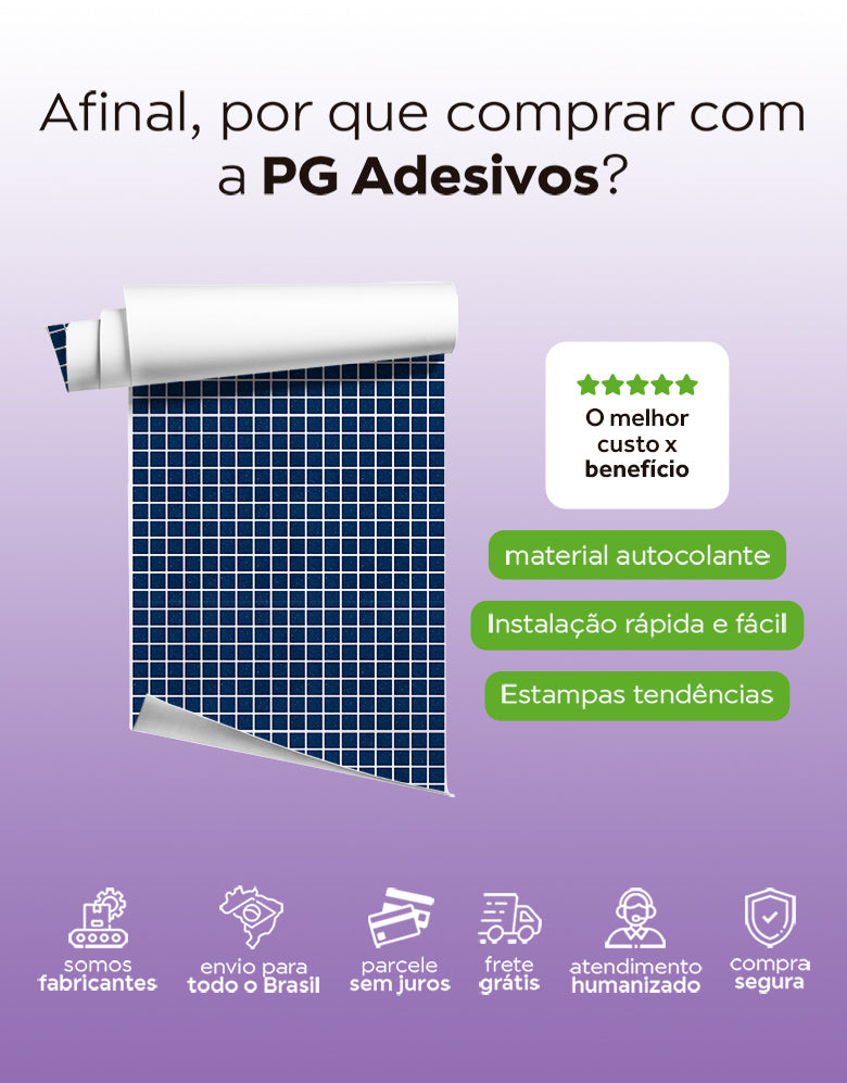 Papel de Parede Adesivo Pastilhas Azul Marinho