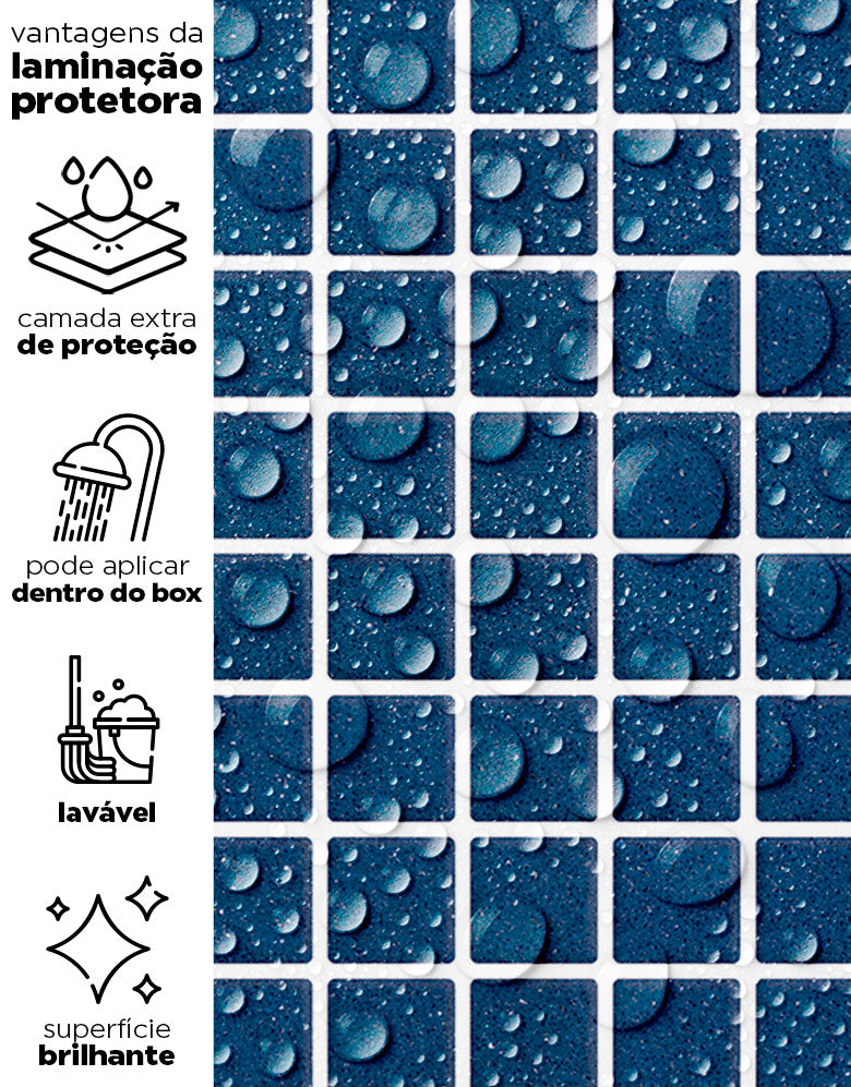 Papel de Parede Adesivo Pastilhas Azul Marinho