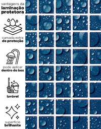 Papel de Parede Adesivo Pastilhas Azul Marinho