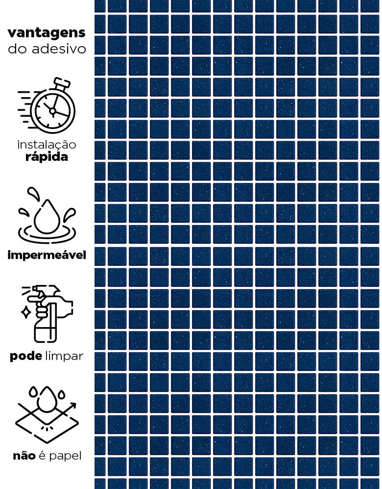 Papel de Parede Adesivo Pastilhas Azul Marinho