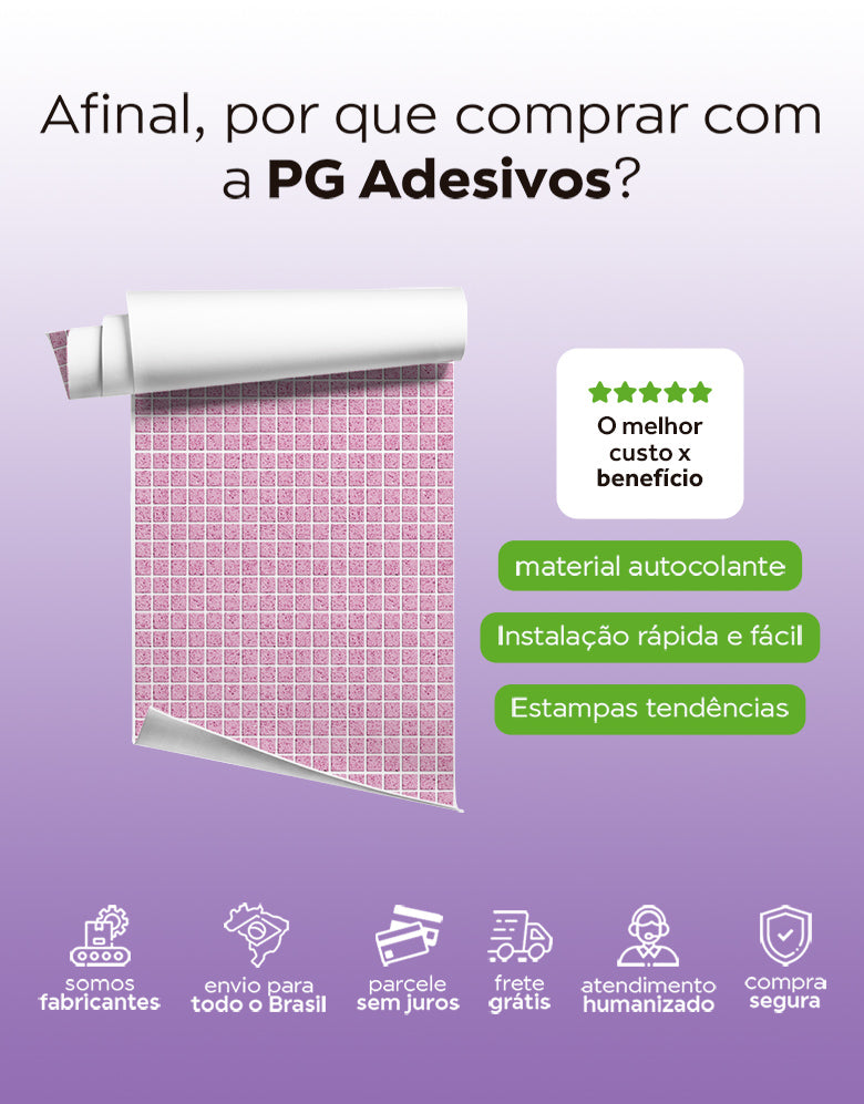 Papel de Parede Adesivo Pastilhas Camélia