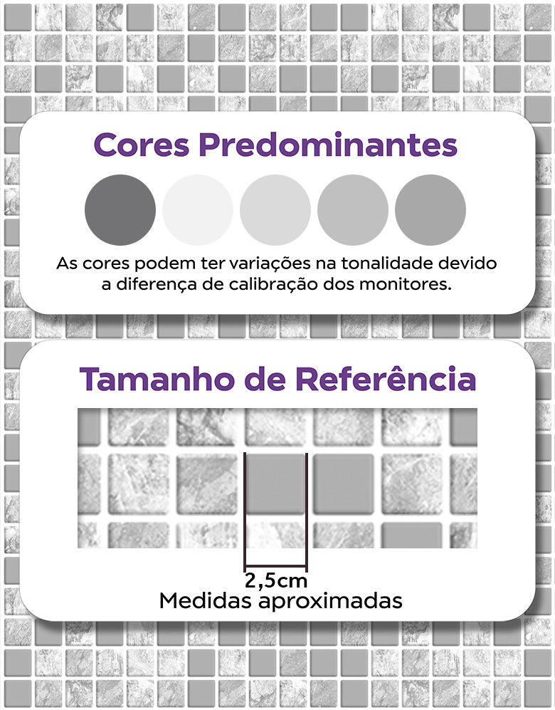 Papel de Parede Adesivo Pastilhas Cinzas