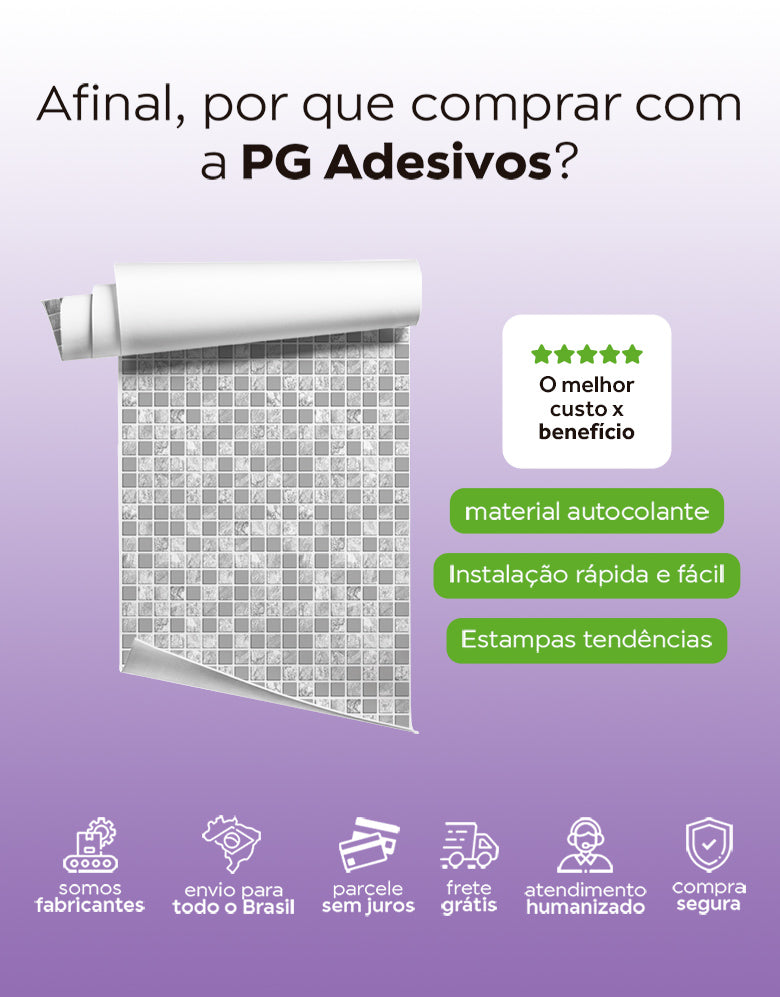 Papel de Parede Adesivo Pastilhas Cinzas