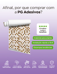 Papel de Parede Adesivo Pastilhas Oro Luxury