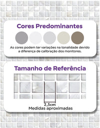 KIT DE 2 ROLOS - 2,50m x 50cm - Papel de Parede Adesivo Pastilhas Perolas