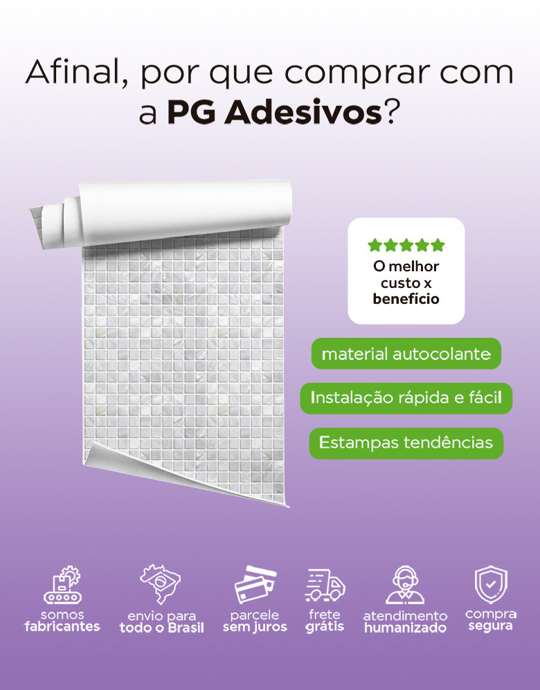 KIT DE 2 ROLOS - 2,50m x 50cm - Papel de Parede Adesivo Pastilhas Perolas