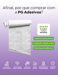 KIT DE 2 ROLOS - 2,50m x 50cm - Papel de Parede Adesivo Pastilhas Perolas