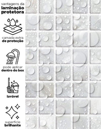 KIT DE 2 ROLOS - 2,50m x 50cm - Papel de Parede Adesivo Pastilhas Perolas