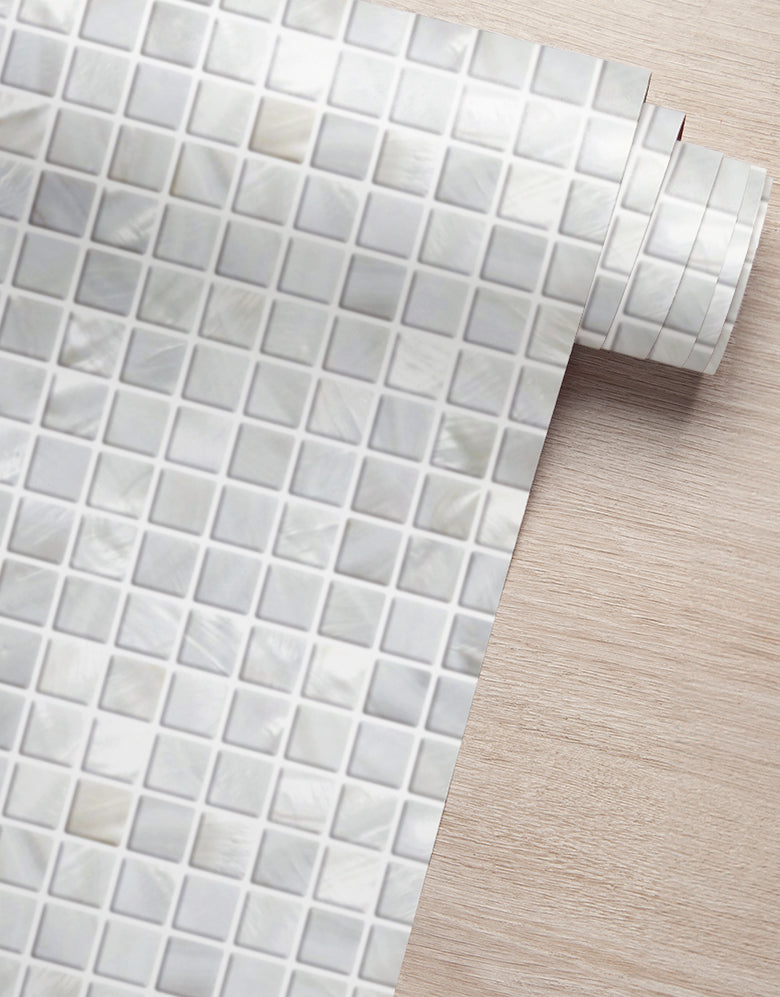 KIT DE 2 ROLOS - 2,50m x 50cm - Papel de Parede Adesivo Pastilhas Perolas