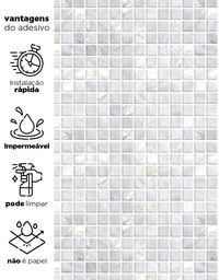 KIT DE 2 ROLOS - 2,50m x 50cm - Papel de Parede Adesivo Pastilhas Perolas