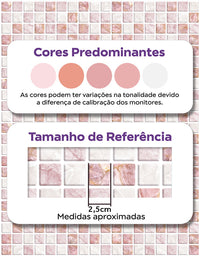 KIT DE 2 ROLOS - 2,50m x 50cm - Papel de Parede Pastilhas Quartzo