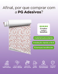 KIT DE 2 ROLOS - 2,50m x 50cm - Papel de Parede Pastilhas Quartzo