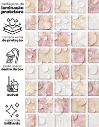 Papel de Parede Adesivo Pastilhas Rose Gold