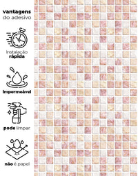 Papel de Parede Adesivo Pastilhas Rose Gold