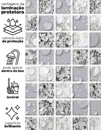 KIT DE 3 ROLOS - 2,50m x 50cm - Papel de Parede Adesivo Pastilhas Soft