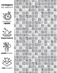 KIT DE 3 ROLOS - 2,50m x 50cm - Papel de Parede Adesivo Pastilhas Soft