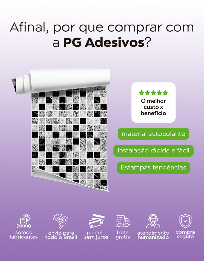 Papel de Parede Adesivo Pastilhas Stylus