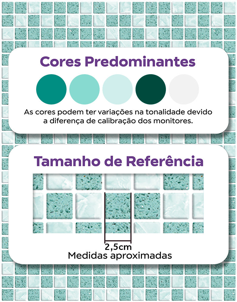 Papel de Parede Adesivo Turquesa Light