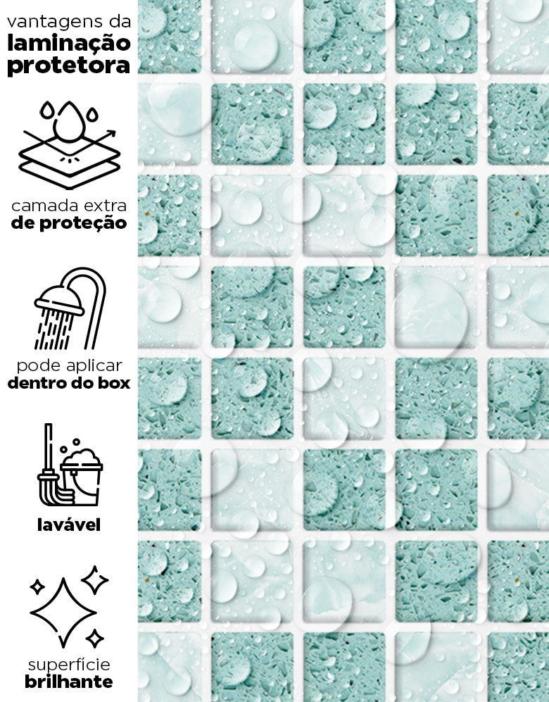 Papel de Parede Adesivo Turquesa Light