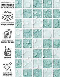 Papel de Parede Adesivo Turquesa Light