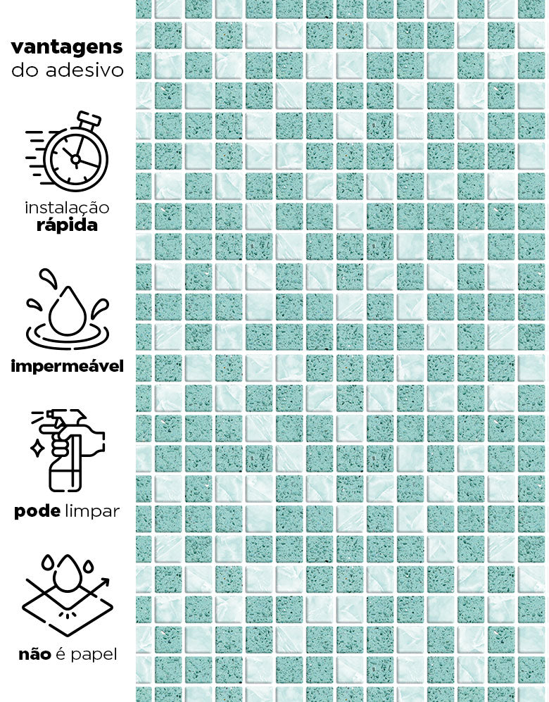 Papel de Parede Adesivo Turquesa Light