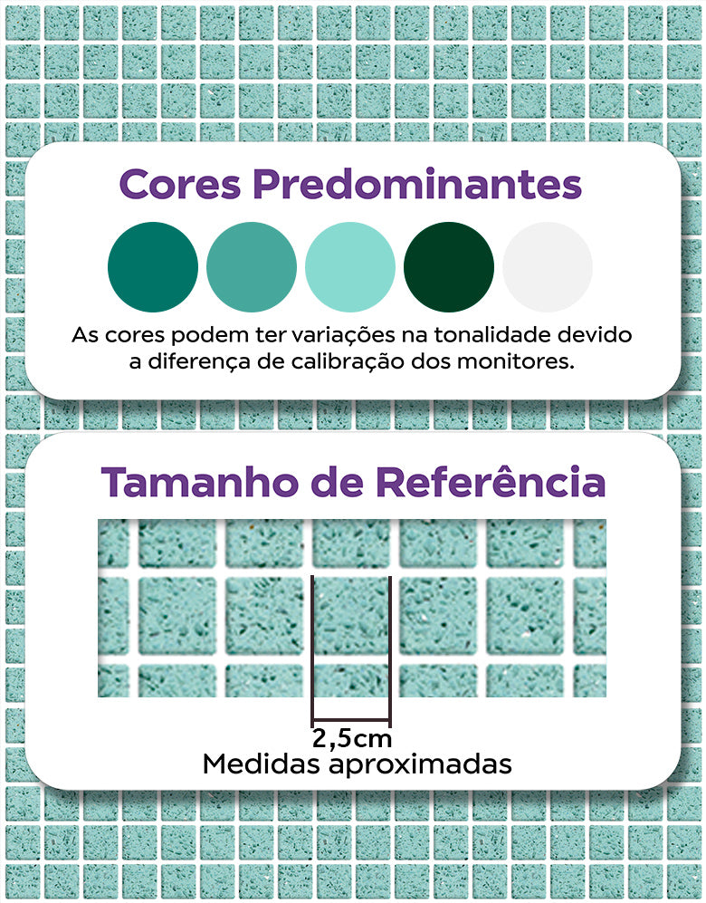Papel de Parede Adesivo Pastilhas Turquesas