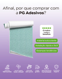 Papel de Parede Adesivo Pastilhas Turquesas